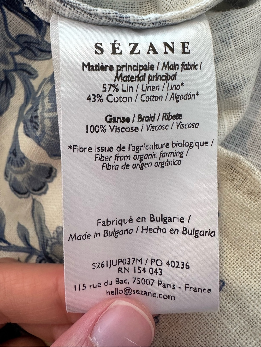Sezane Soelle Skirt Ava Top Maddalena Print Set Linen Cotton Size 36/38 4/6 - Picture 8 of 12